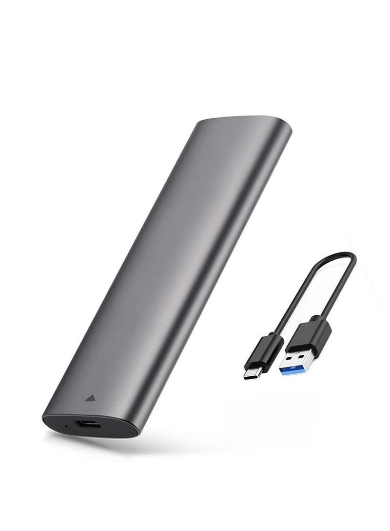 قارئ حاوية M.2 SATA SSD من الألومنيوم بدون أدوات USB 3.2 Gen 2(6Gbps) محول SSD خارجي من النوع C يدعم UASP Trim لـ M2 SATA NGFF 2242/2260/2280 SSD مع مفتاح B/B+M (لـ M.2) ساتا SSD فقط) - Image 1